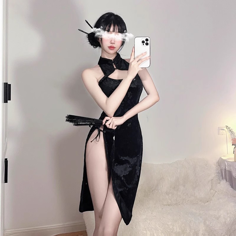 性感绑带诱惑制服装民国风侧开叉