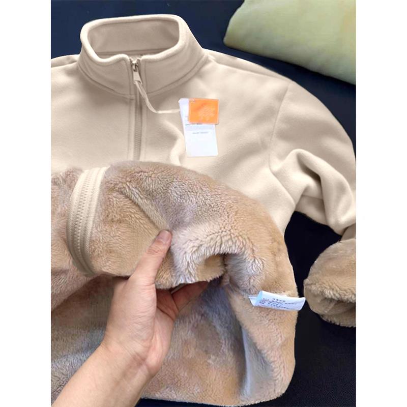 加羊羔毛摇粒绒内胆外套女秋冬季校服2LS-09251神器冬季服女205年