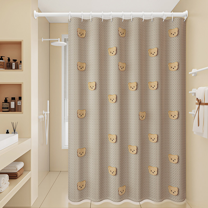 免打孔浴帘套装浴室浴帘加厚防水防霉浴帘布卫生间浴室窗帘挂帘子,家庭/个人清洁工具,浴帘,淘宝优惠券,粉丝福利购,淘宝优惠卷