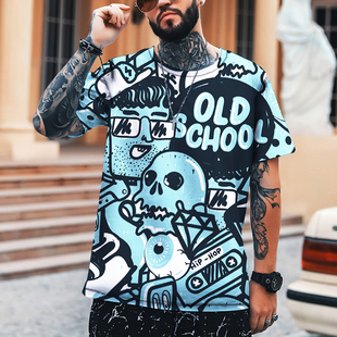 Crew Neck Digital Printing 2022 Shirt Fashion Men