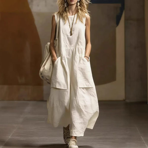 圆领无袖女士连衣裙   Round neck sleeveless women's dress