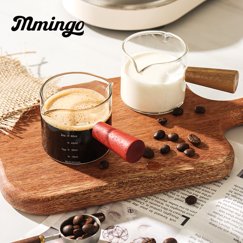 鸣感小奶盅咖啡杯带刻度萃取杯