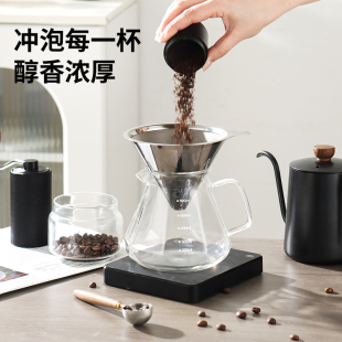 不锈钢高级手冲咖啡滤杯食品级不锈钢滤杯咖啡分享壶滤纸咖啡器具