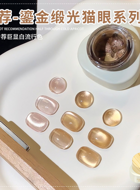 恩妮诗网红色鎏金锻光玻璃珠猫眼指甲油胶2025年新款金光美甲专用