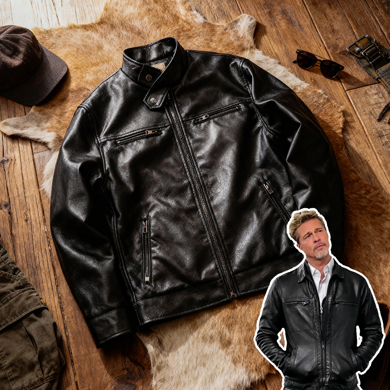 「双狼」皮特同款LARK机车皮衣