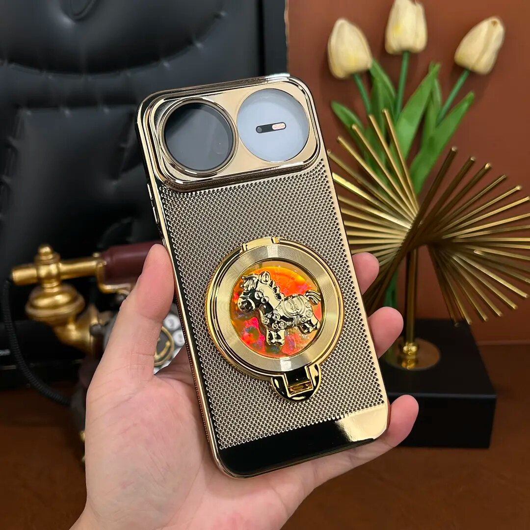 电镀网格小马陀螺适用华为Nova15 Pro手机壳HUAWEI新款带支架保护套超薄散热镜头膜nova15简约nova14外壳男女