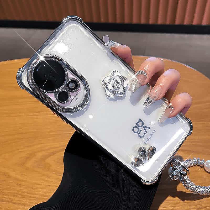 山茶花水钻自带镜头膜气囊壳适用华为nova13手机壳新款高级感全包防摔带手链保护壳nova13Pro女款透明保护套,3C数码配件,手机保护套/壳,淘宝优惠券,粉丝福利购,淘宝优惠卷