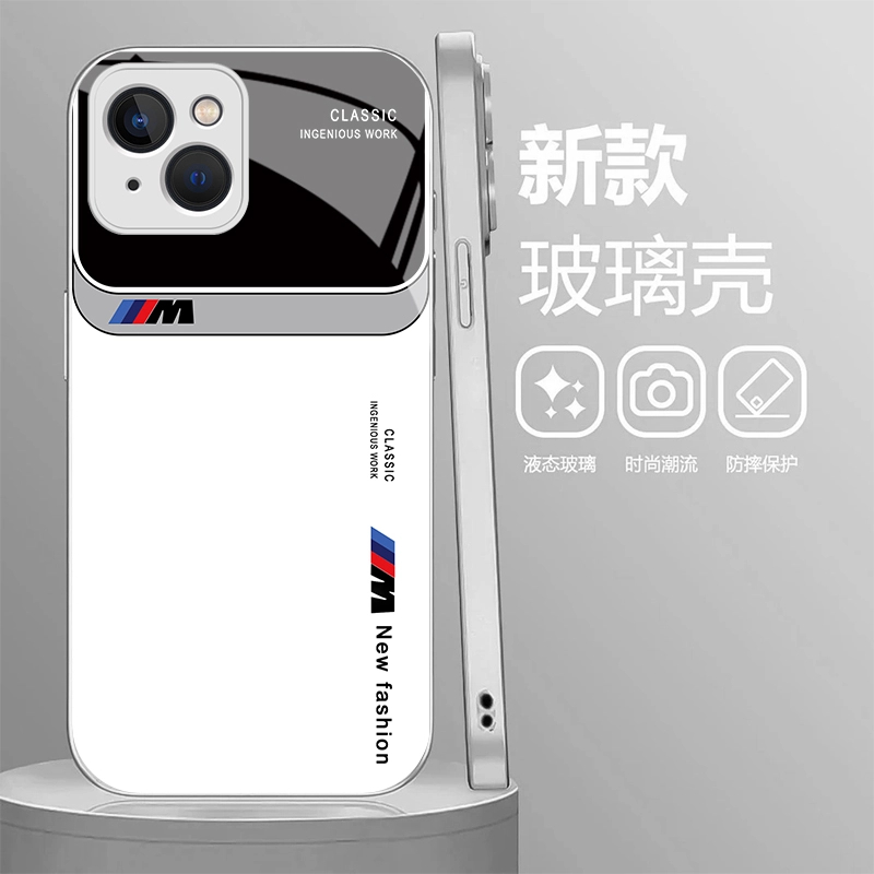 高档商务宝马玻璃壳适用苹果13手机壳新款2025网红爆款iphone13promax全包防摔保护套13pro简约适合夏天的壳
