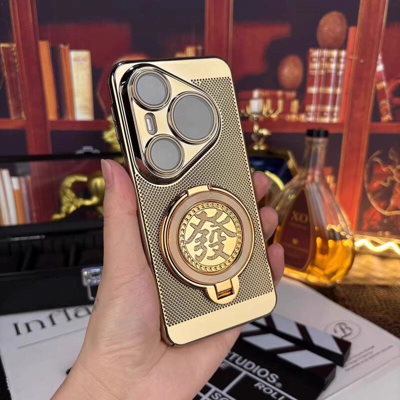 【解压陀螺+高清镜头膜】适用华为pura80pro手机壳新款高级感80pro+电镀网格支架pura80/70适合夏天的保护套