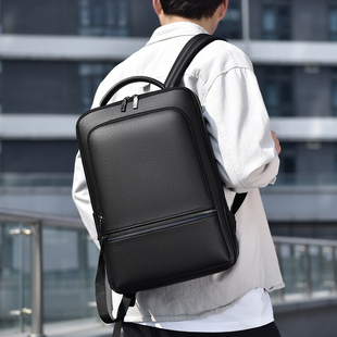 男士双肩包2025新款潮品牌商务出差真皮背包大容量旅行休闲电脑包