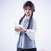 彩云涧原创明制汉服格子比甲毛呢方领外套上衣春秋日常新中式 穿搭