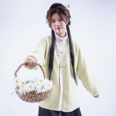 汉服对穿交弓袋袖改良外套新中式