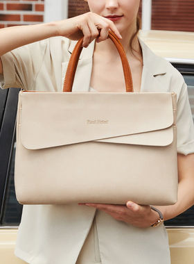 好看的手提电脑包女14寸简约单肩斜挎适用surface微软苹果macbookair13联想15点6寸pro华为商务公文包笔记本