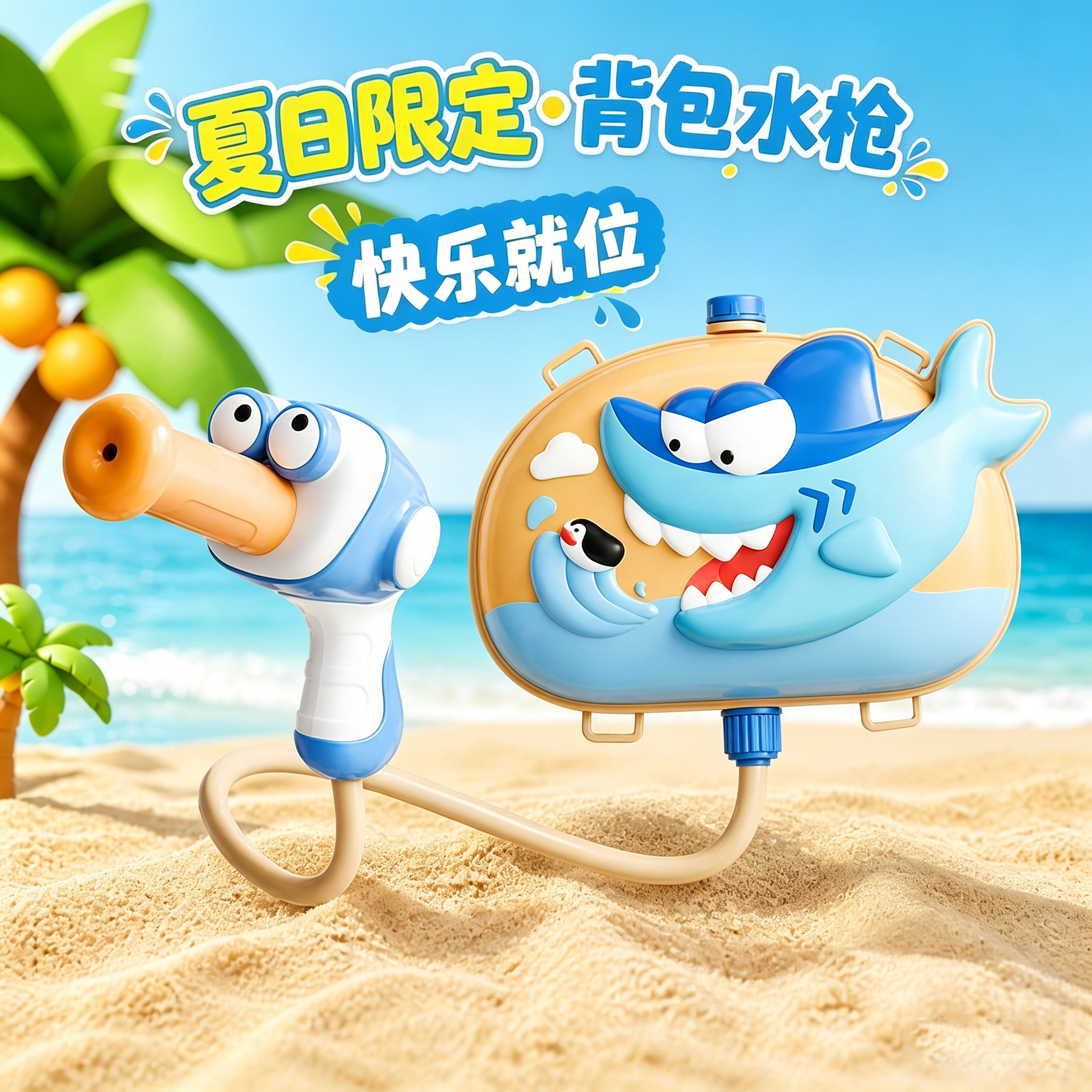 2026新款背包水枪抽拉式大容量夏季打水仗神器泼水六一儿童节礼物