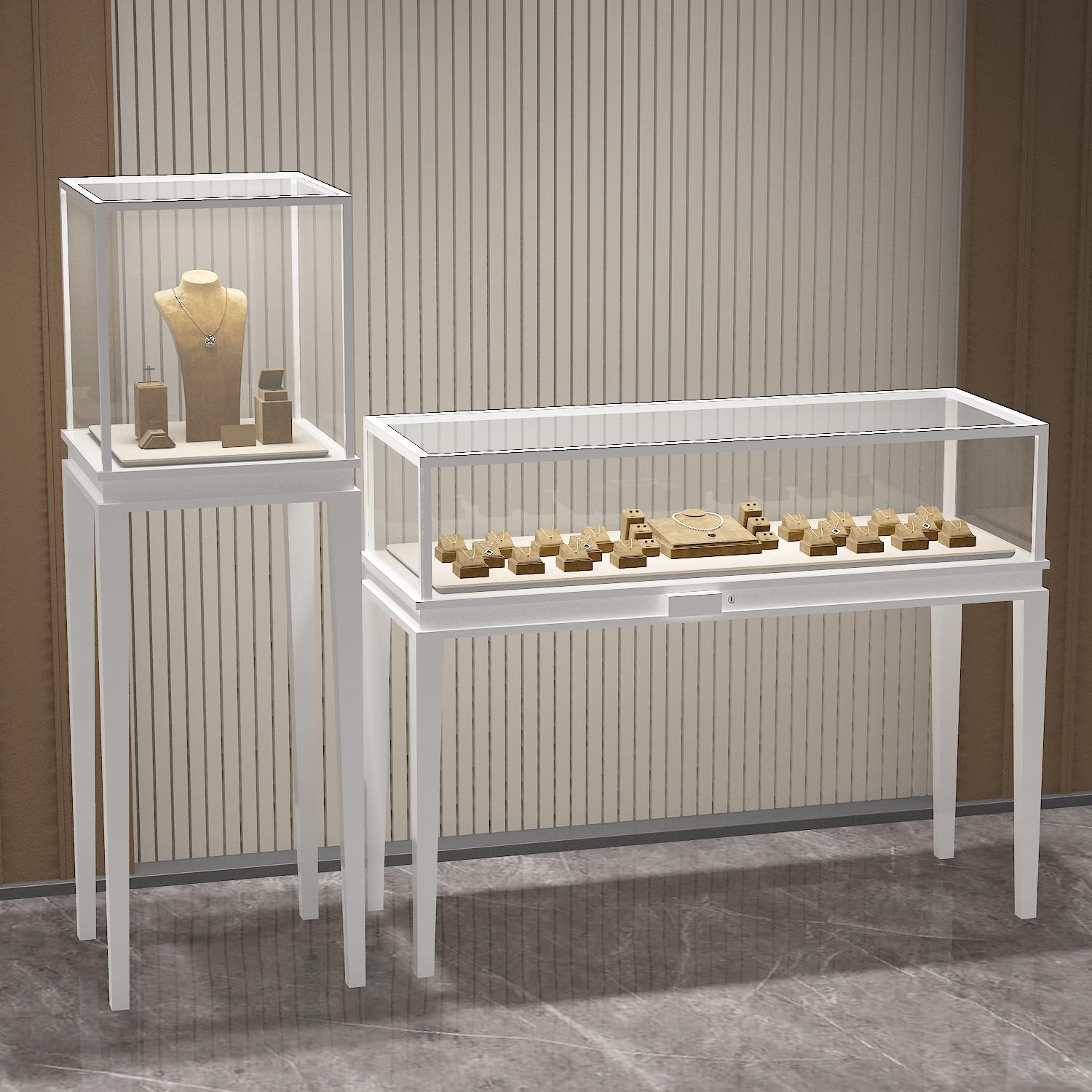 珠宝黄金银饰玉石展示柜台古董文玩工艺品眼镜不锈钢透明玻璃柜台