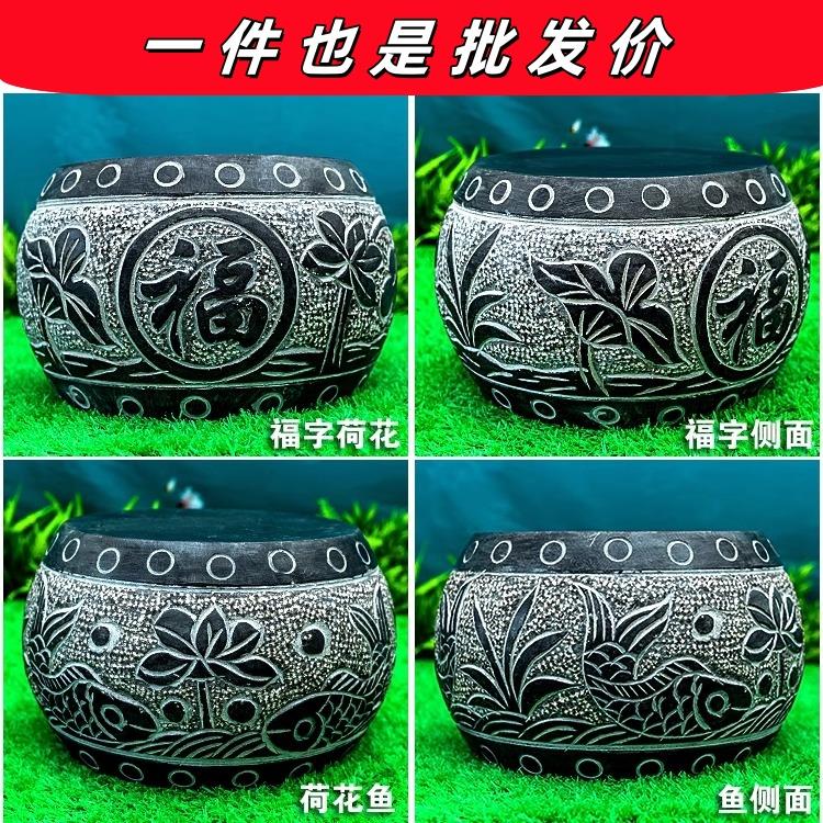 石头墩子圆形小石墩庭院户外门口柱墩石凳子仿古石凳家用门墩石鼓