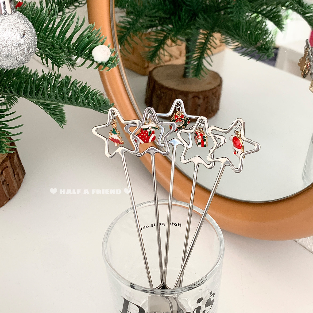 清仓】圣诞星星吊坠叉勺套装304不锈钢高颜值甜品水果叉勺餐具,餐饮具,咖啡勺,淘宝优惠券,粉丝福利购,淘宝优惠卷