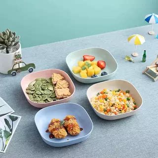 小麦秸秆吐骨碟家用餐桌垃圾渣盘碟创意塑料放菜碟鱼骨头小碟子