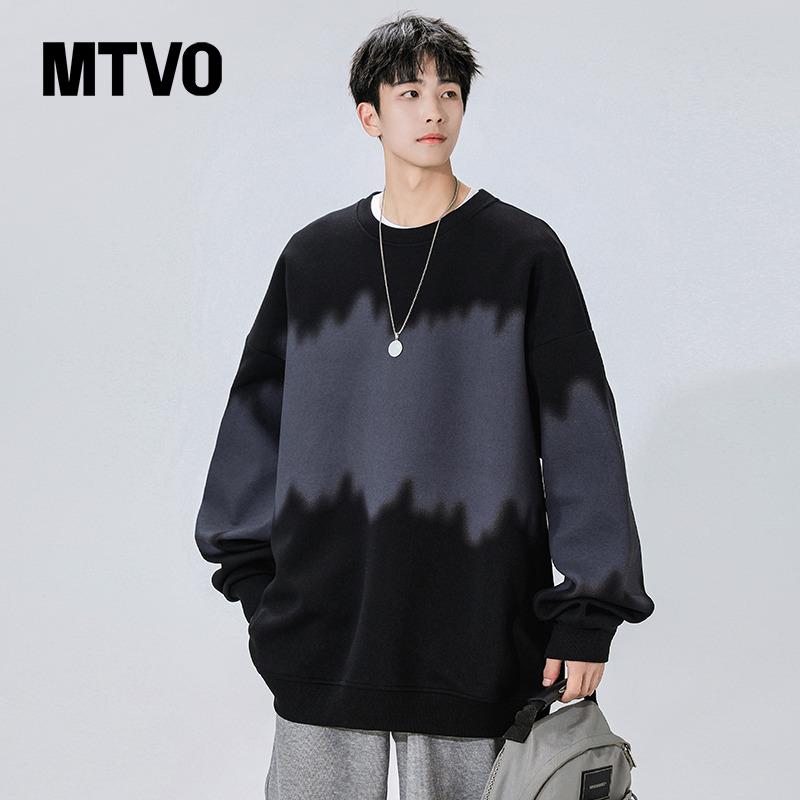 MTVO迈特优重磅圆领卫衣男士春秋季2025新款潮牌长袖t恤套头上衣