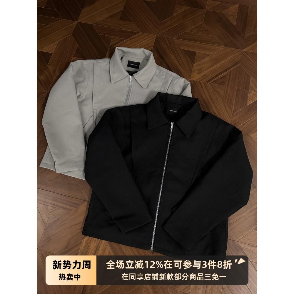 RTIMFD 飞片合页解构翻领拉链夹克 cleanfit短宽练春夏上衣外套男