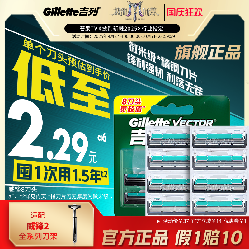 吉列手动式威锋双层刀片