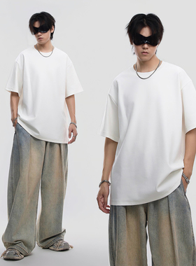 INVA美式280g重磅纯棉短袖T恤男士纯白色打底衫2026新款衣服夏季