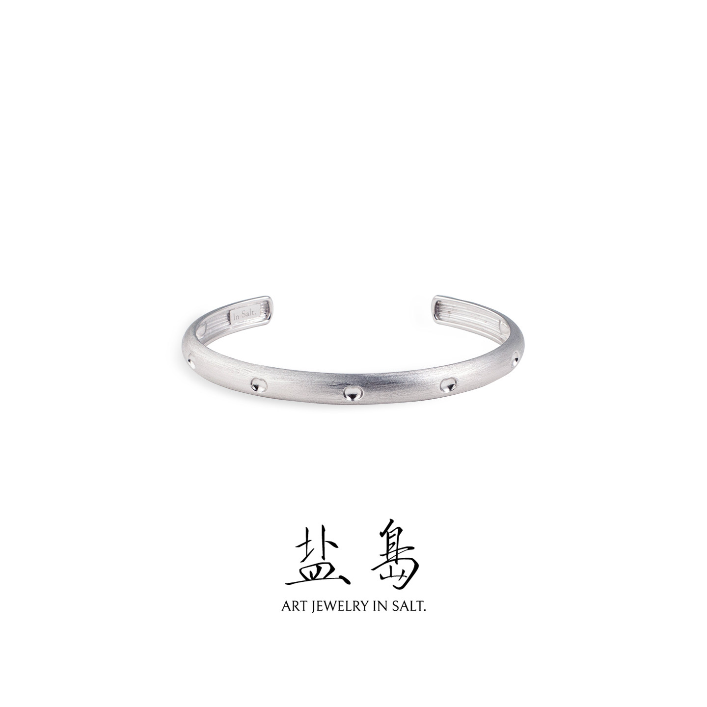 盐岛胖心素金手镯细开口叠戴素圈手环简约高级感轻奢小众原创设计