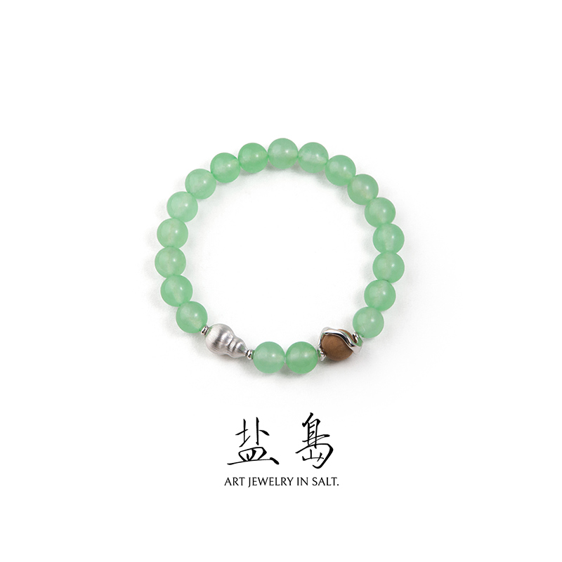 盐岛葫芦系列东陵玉串珠手链小众精致高级感简约新中式叠戴手串女