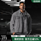 bdpowerup秋季 牛仔外套男复古做旧原创印花重磅运动夹克外套 美式