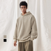 bdpowerup宽松美式 连帽卫衣男针织肌理感秋冬套头加绒潮牌卫衣男