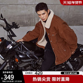 bdpowerup冬季 巴恩风加绒羊羔绒外套男宽松棉服羊羔毛外套夹克