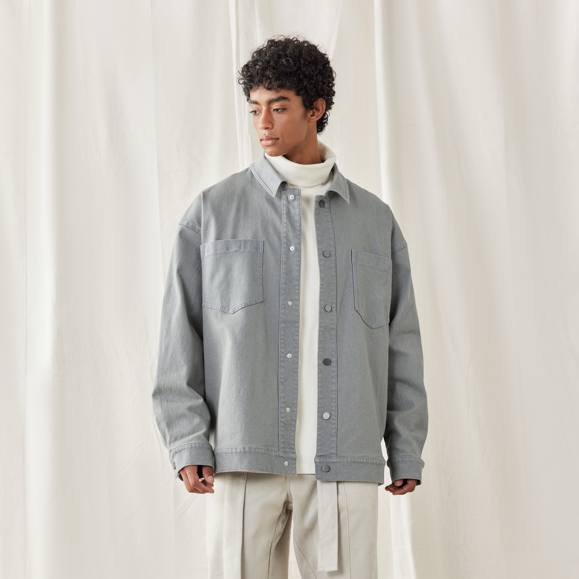 休闲衬衫男长袖新款复古