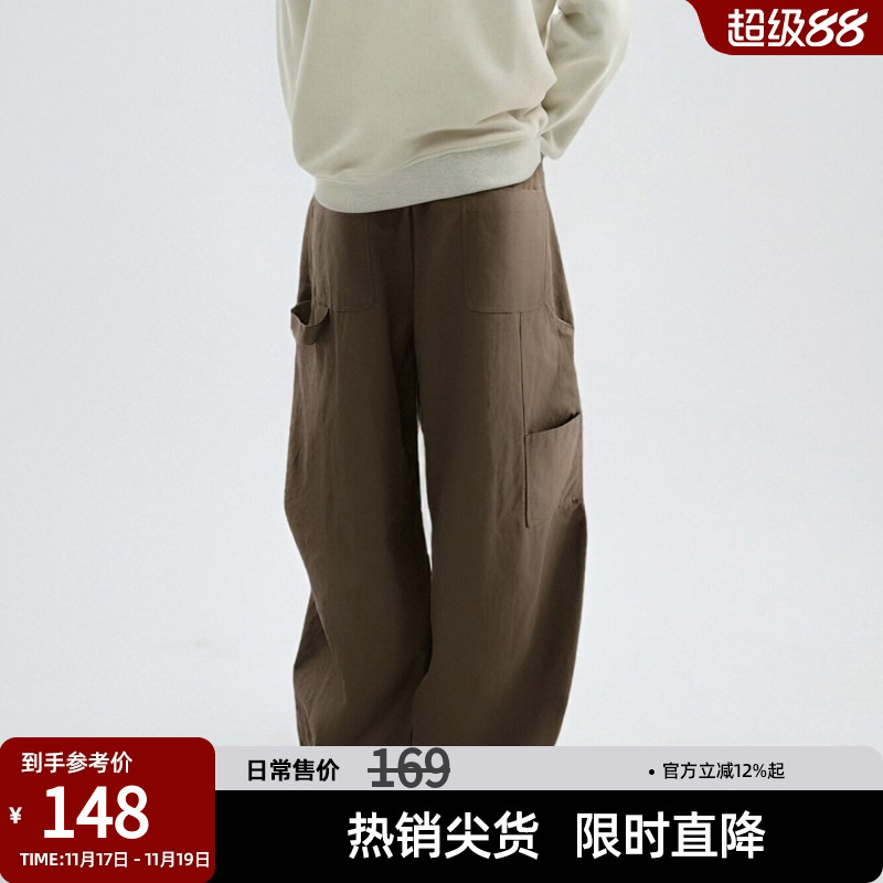 简约休闲伐木裤工装风弯刀裤