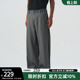 西装 宽松直筒裤 裤 灰色廓形西装 男复古垂感弯刀裤 bdpowerup美式