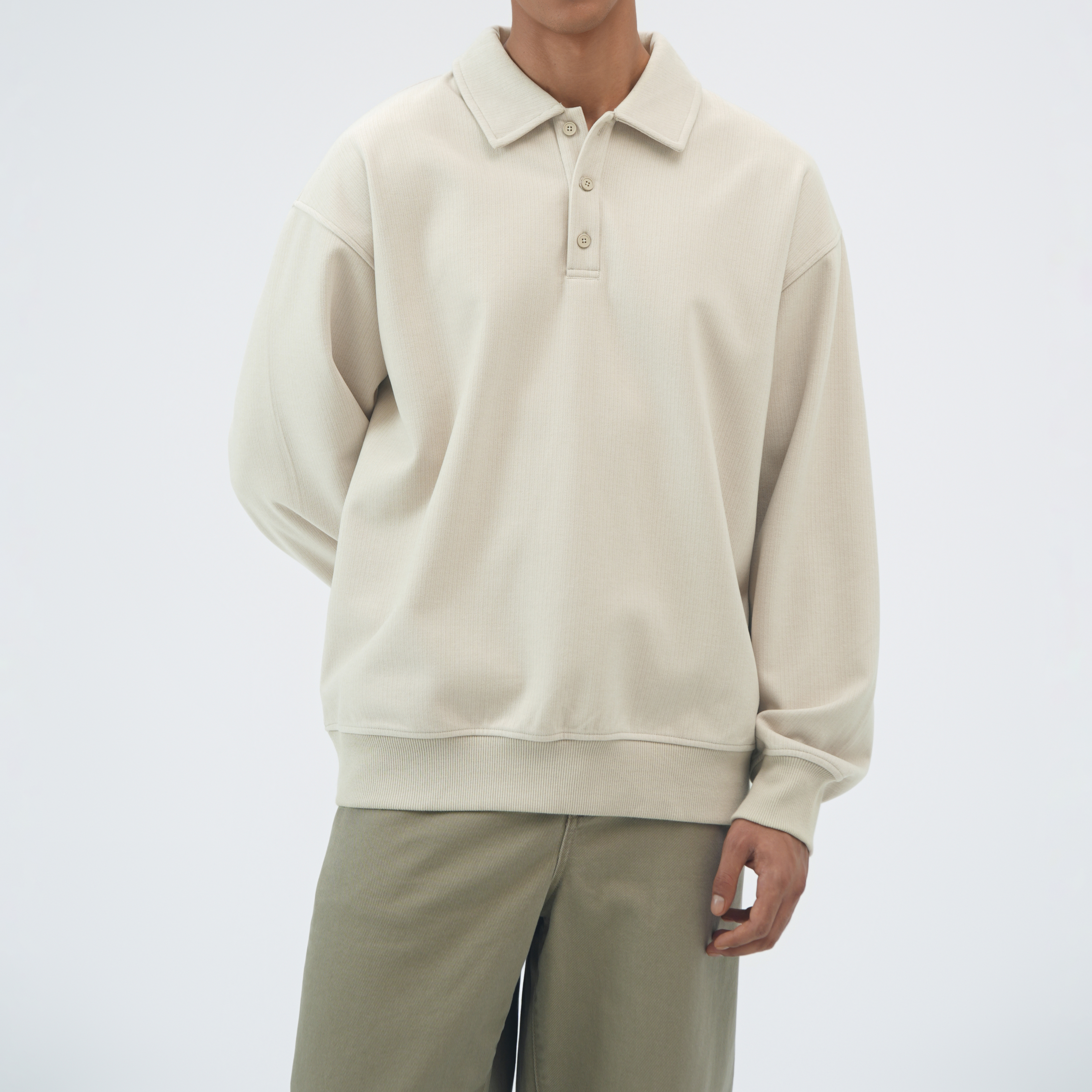 bdpowerup男女同款重磅翻领polo衫长袖美式工装裤伐木裤