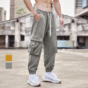 男束脚 男宽松保暖摇粒绒运动长裤 bdpowerup新款 加绒卫裤