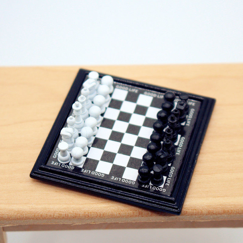 娃娃屋微缩迷你国际象棋模型