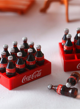 Dollhouse1:12娃娃屋一打汽水托盘 配件迷你仿真 微缩食玩DIY模型