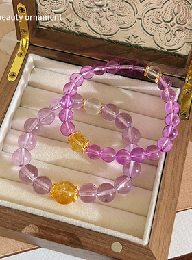 九紫离火国风精致盘玩手串轻奢好运紫色串珠手链送朋友高级感饰品