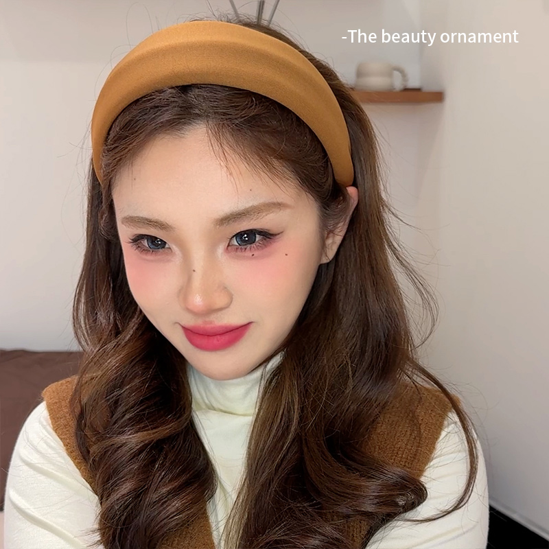 王灿娜扎同款太空棉宽边发箍舒适高颅顶洗脸头箍韩版发卡时尚发饰