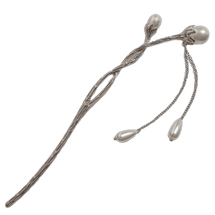 古风头饰珍珠流苏花朵发簪新中式汉服旗袍步摇发钗后脑勺盘头发饰