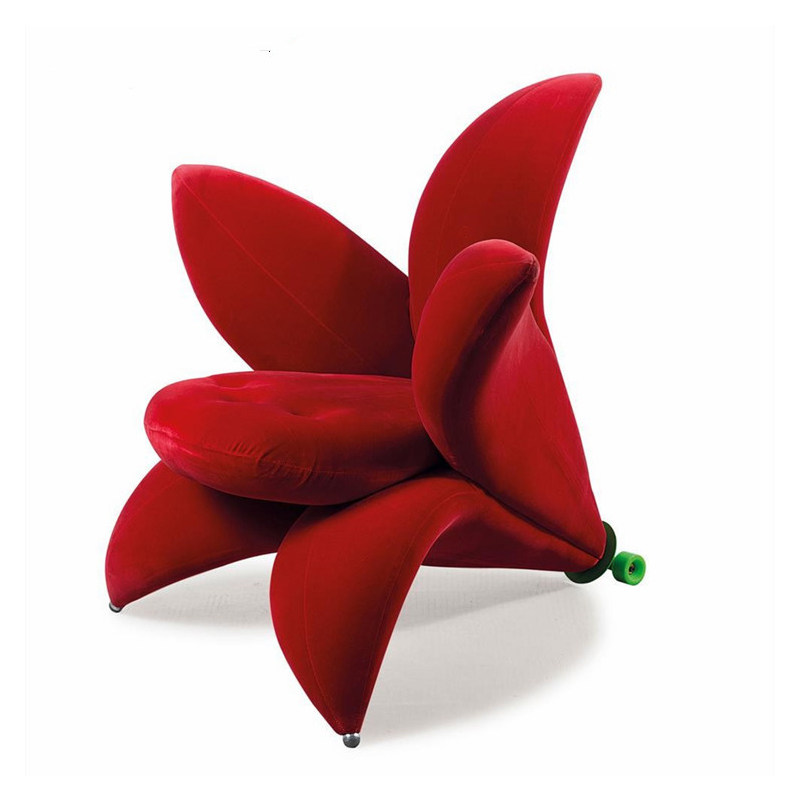 北欧百合花瓣创意异形花朵喇叭花设计师样客厅板房别墅休闲单椅