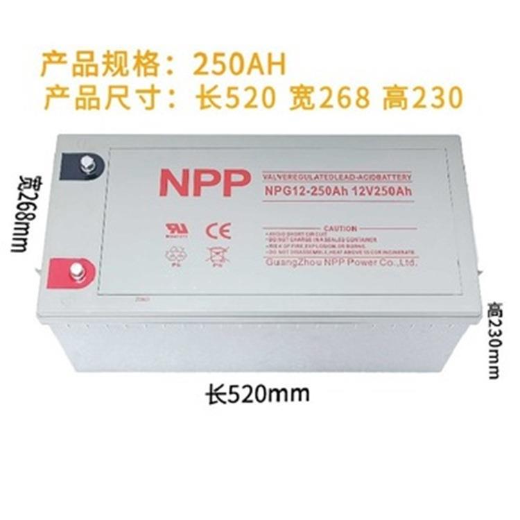 蓄电池NPG12-250Ah 12V250ah太阳能光伏发电基站机房用电池