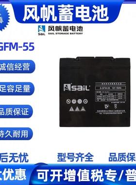 蓄电池6-GFM-55免维护铅酸电瓶12V55ah直流屏应急UPS电源