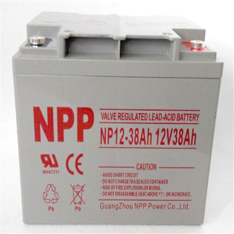 NPP蓄电池12V38AH 胶体蓄电池 NP12-38 免维护储能蓄电池