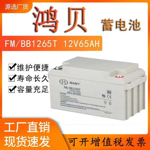 鸿贝蓄电池12V65AH机房UP