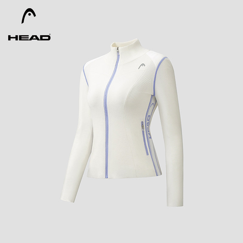 【含羊毛】HEAD海德紧身撞色立领针织夹克秋通勤休闲外套女,运动服/休闲服装,运动茄克/外套,淘宝优惠券,粉丝福利购,淘宝优惠卷