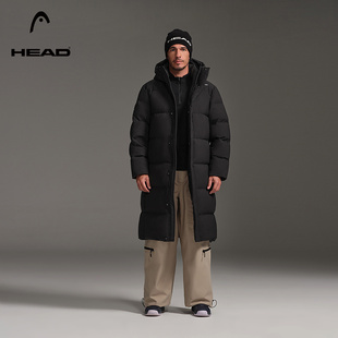 90绒羽绒服保暖外套 HEAD海德连帽防风防水户外长款 男女同款