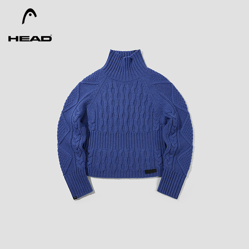 HEAD海德高领提花保暖羊毛针织衫