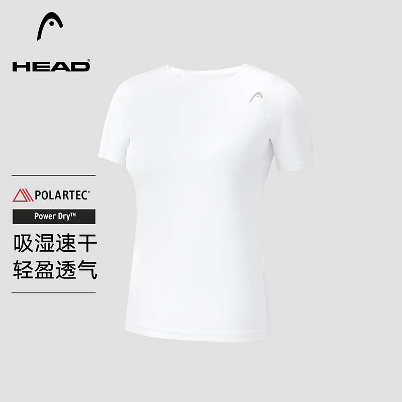 HEAD海德Polartec吸湿速干短T2026夏季新款轻薄透气运动短袖T恤女